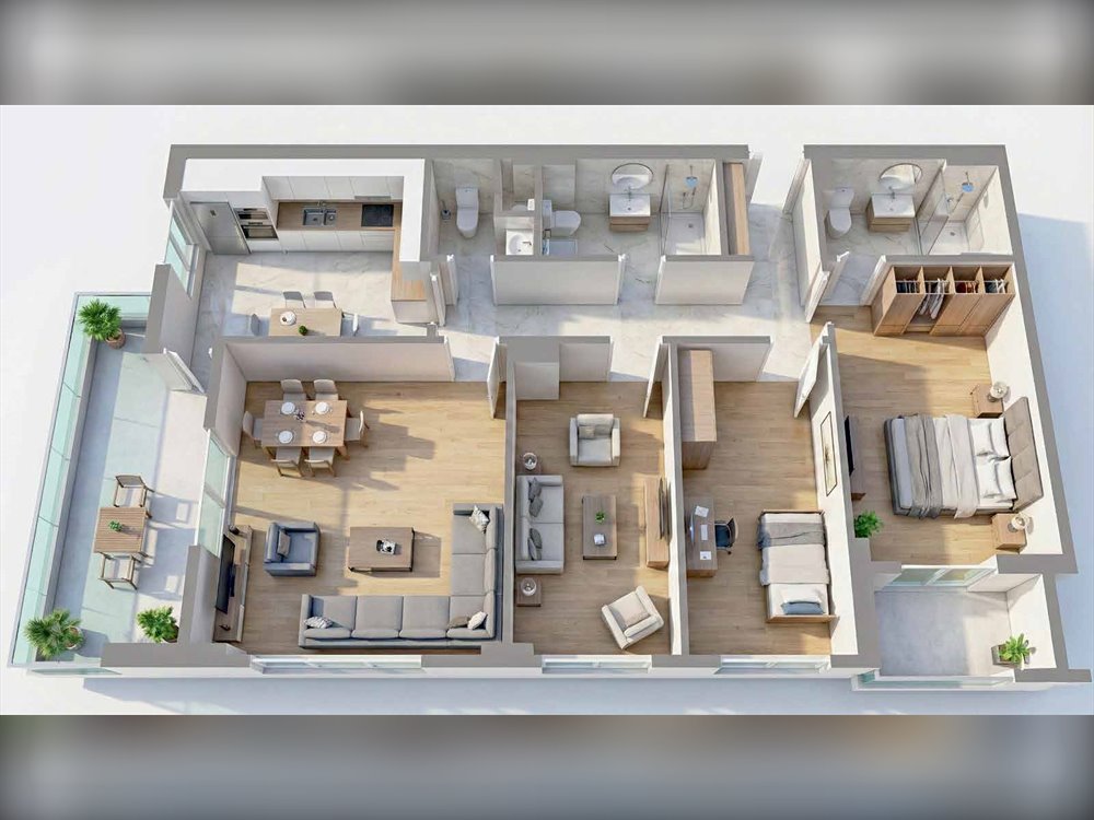 Yeşiltepe Sitesi 3 Boyutlu Kat Planı